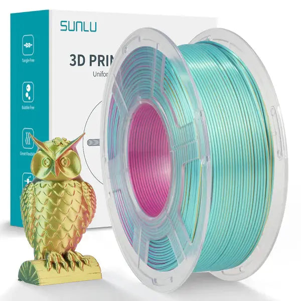 Sunlu - Silk PLA+ Tricolor - Rouge/Jaune/Vert (Red Yellow Green) -1,75 mm - 1 kg Sunlu