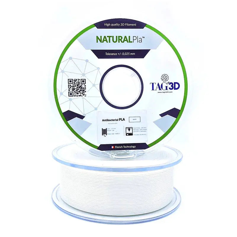 Tag3D - Antibacterial PLA - Blanc (White) - 1.75mm - 1 kg Tag3D
