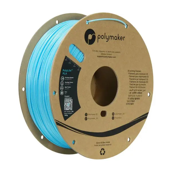 Polymaker - PolyLite PLA - Bleu Ciel (Sky Blue) - 1,75 mm - 1 kg Polymaker