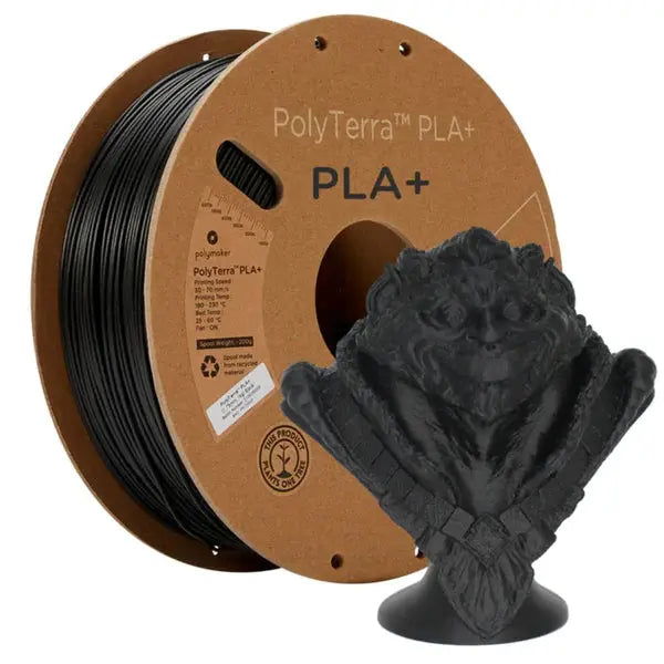 Polymaker - PolyTerra PLA+ - Noir (Black) - 1,75 mm - 1 kg Polymaker