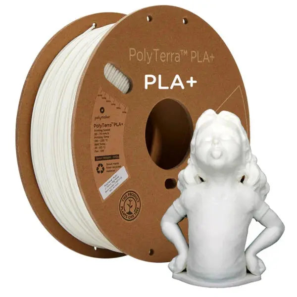 Polymaker - PolyTerra PLA+ - Blanc (White) - 1,75 mm - 1 kg Polymaker