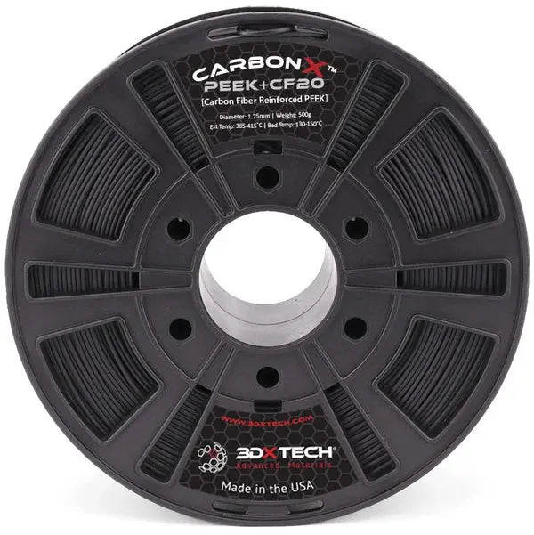 3DXTech - CarbonX - PEEK+CF20 - Noir (Black) - 1.75 mm - 500 g 3DXTech