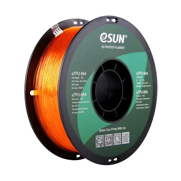 eSun - eTPU-95A - Orange Transparent (Transp. Orange) - 1.75 mm - 1 kg eSun