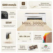 Charger l&#39;image dans la galerie, xTool - P2S - Découpeur Laser CO2 de Bureau Polyvalent et Intelligent - 55W Tesserashop